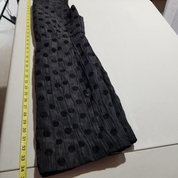 JOE FRESH Dress 4 Black Sleeveless Polka Dot Dress Velvet Sheath - Picture 7 of 11
